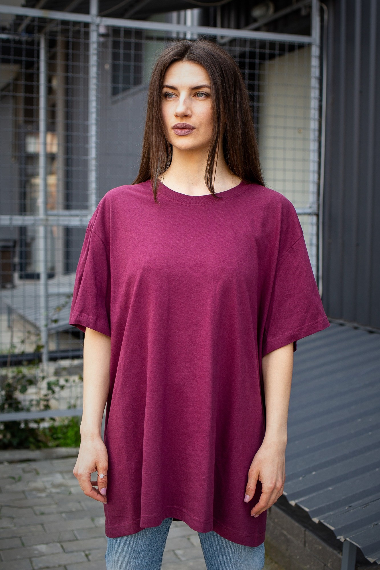 

Оверсайз Футболка Without Great Woman S/M Bordo