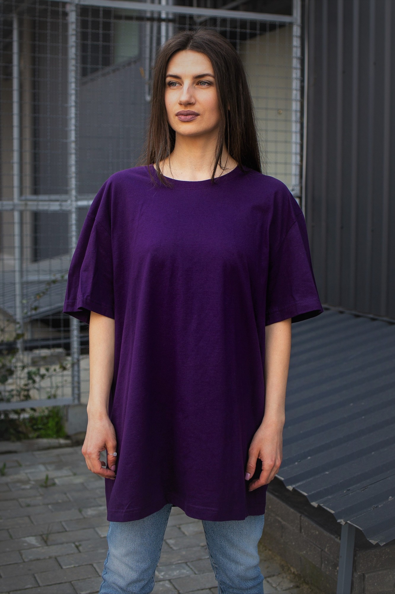 

Оверсайз Футболка Without Great Woman L/XL Purple