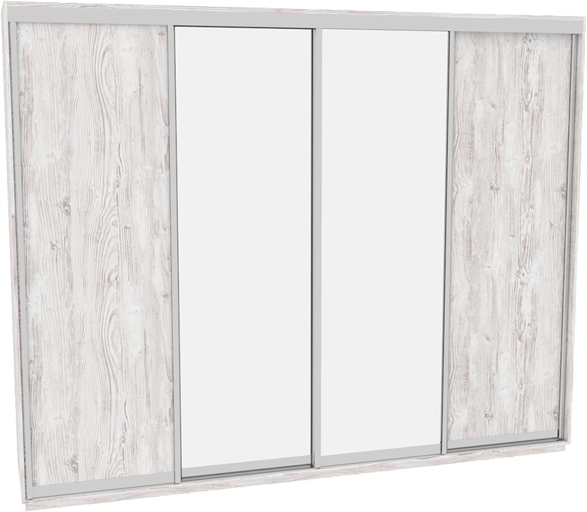 

Шкаф-купе ДОМ В336 Аляска ДСП+Зеркало 330x60x220