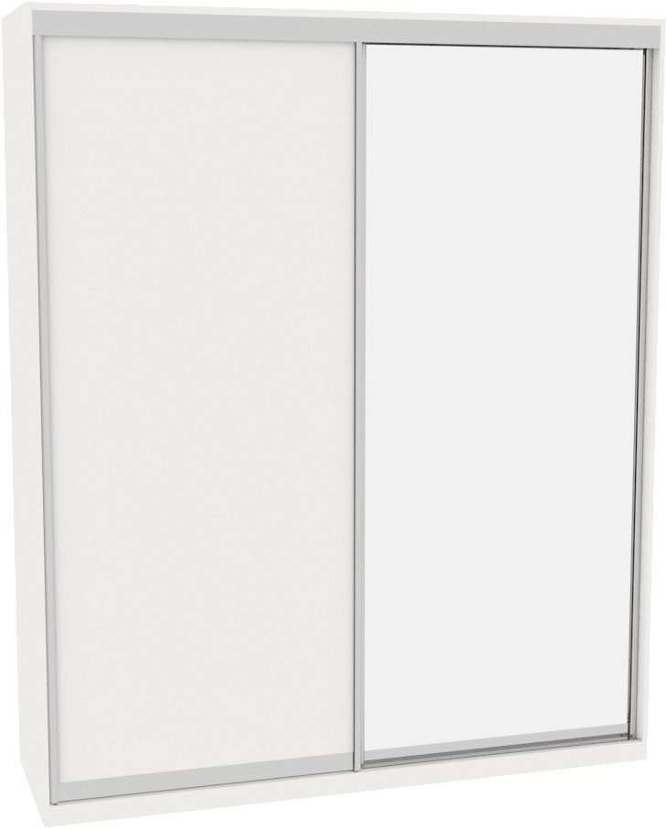 

Шкаф-купе ДОМ ВН206 Белый ДСП+Зеркало 200x60x220