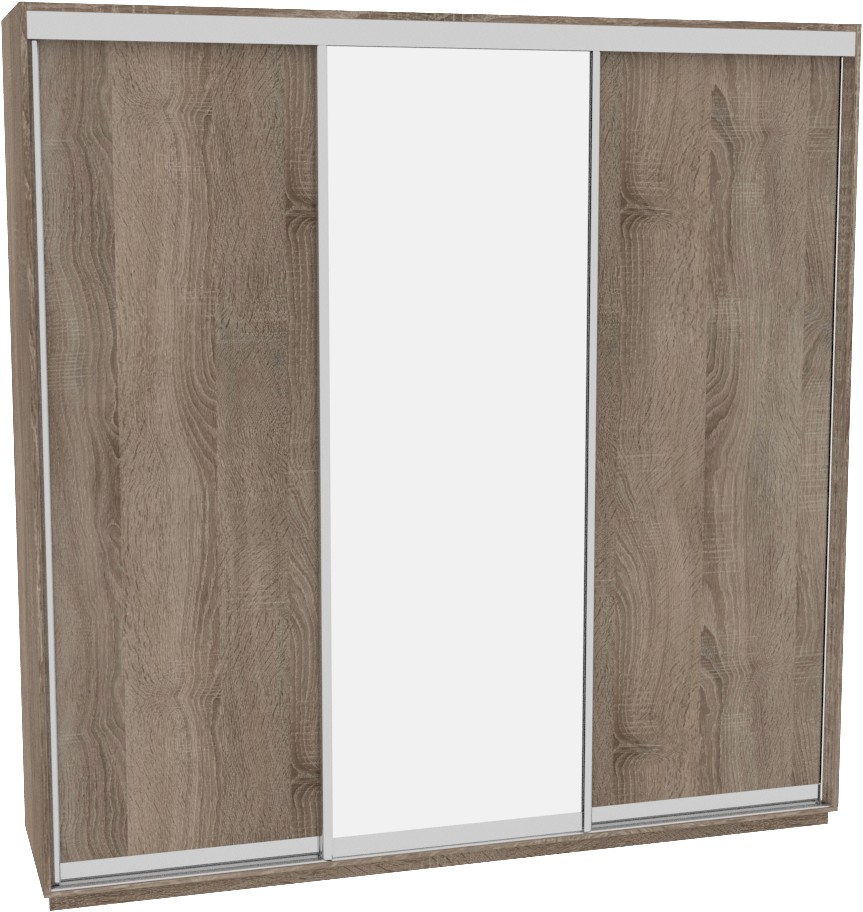 

Шкаф-купе ДОМ В236 Дуб сонома трюфель ДСП+Зеркало 230x60x220