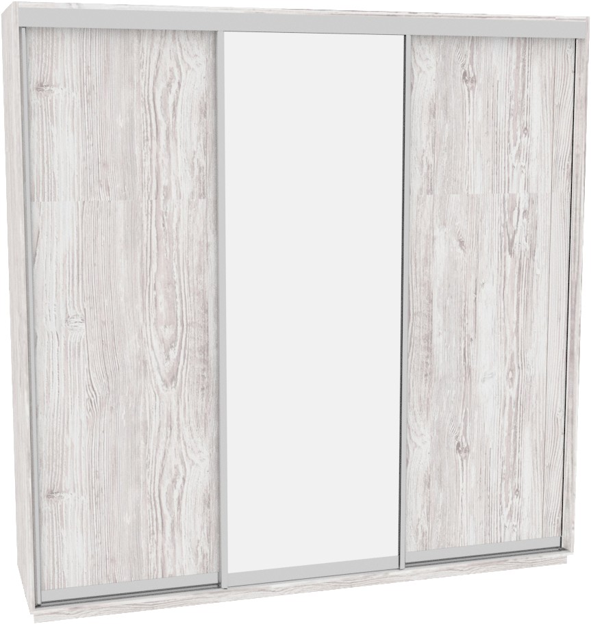

Шкаф-купе ДОМ В256 Аляска ДСП+Зеркало 250x60x220