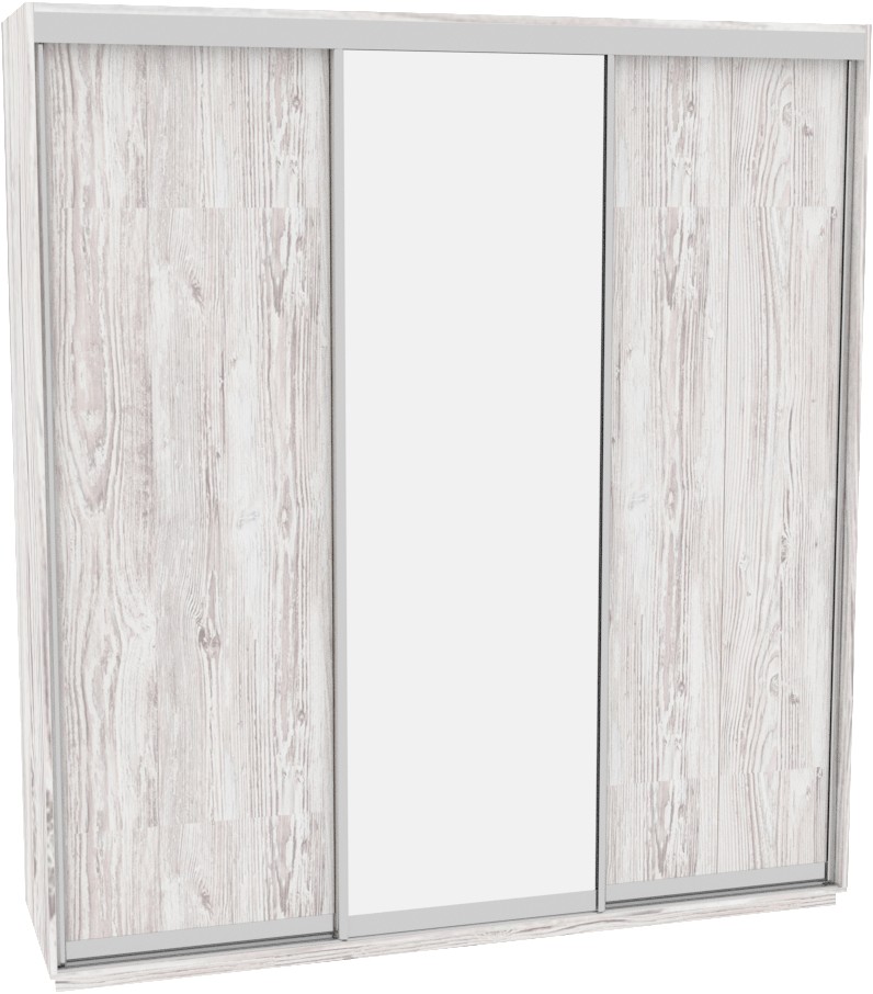 

Шкаф-купе ДОМ В226 Аляска ДСП+Зеркало 220x60x220