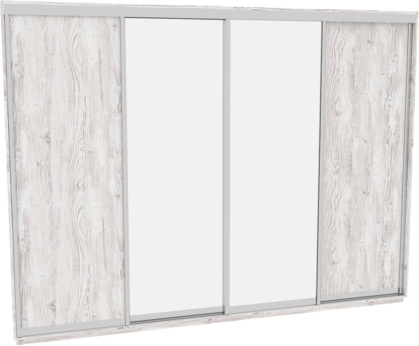 

Шкаф-купе ДОМ В376 Аляска ДСП+Зеркало 370x60x220