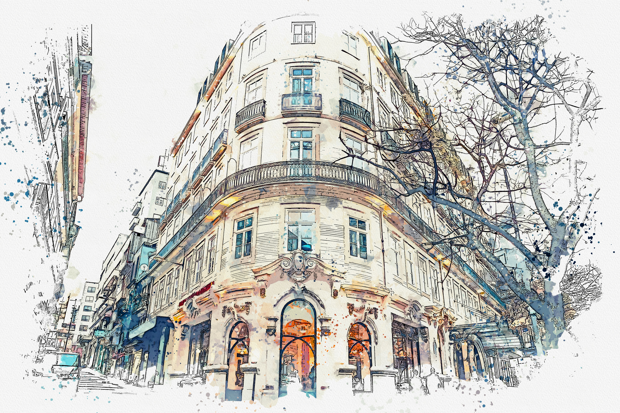 

Фотообои Архитектура 'Угловой дом' (4763) , Холст