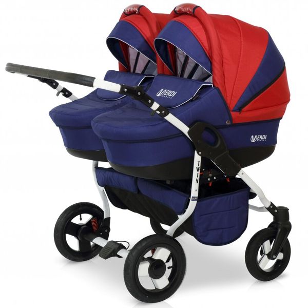 

Универсальная коляска для двойни Verdi Twin 04 Blue/red