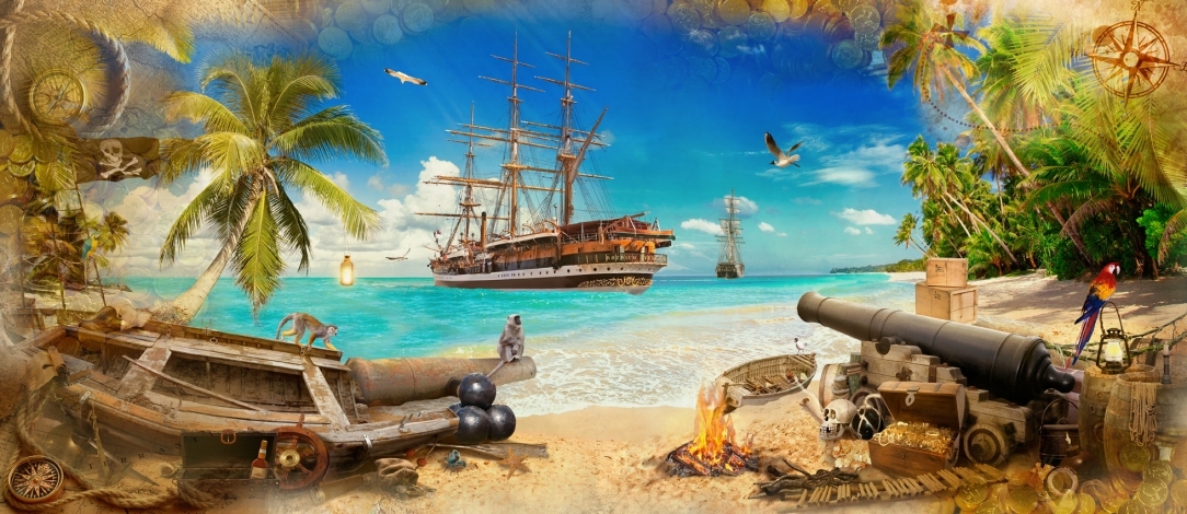 

Фотообои Детские 'Пиратский берег' (4910) , Живопись