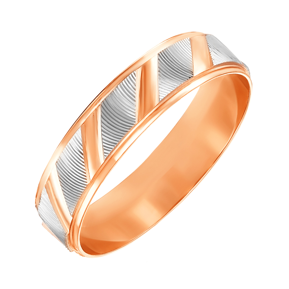 

Обручальное кольцо в комбинированном цвете золота с алмазной гранью 000000359 16.5 размера