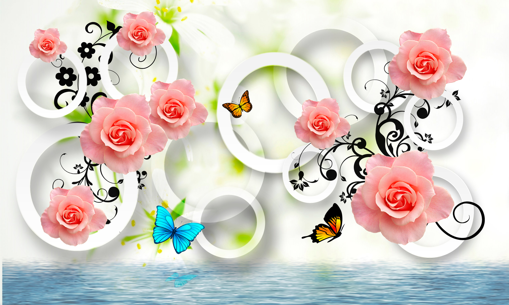 

Фотообои 3D '3D розы' (3947) , Холст