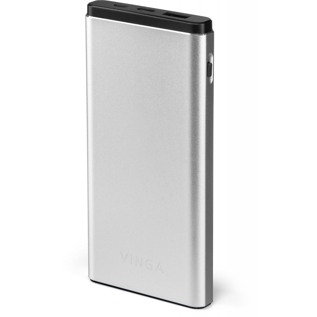 

Павер банк портативное зарядное устройство Vinga 10000 mAh QC3.0 PD aluminium silver