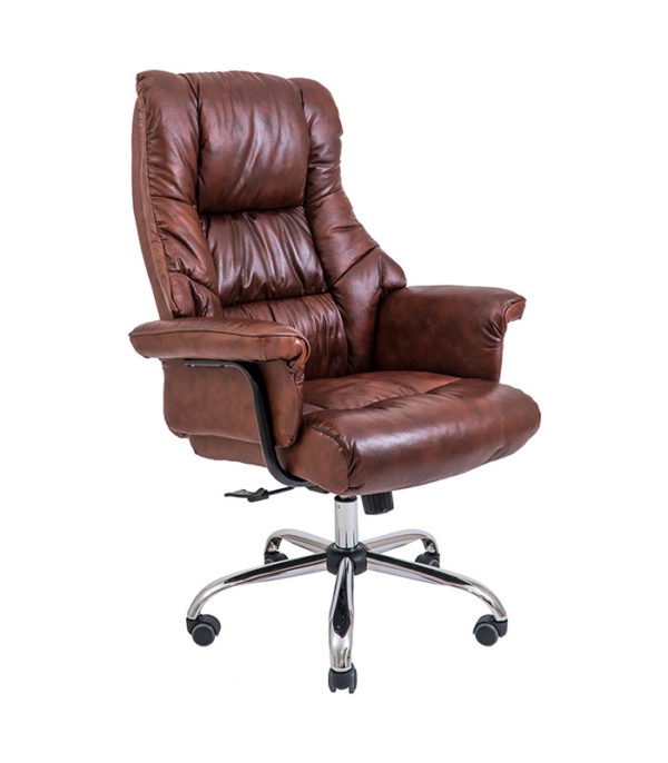 

Кресло для кабинета Конгресс механизм М2 AnyFix, хромированный металл/кожа люкс коричневый Richman