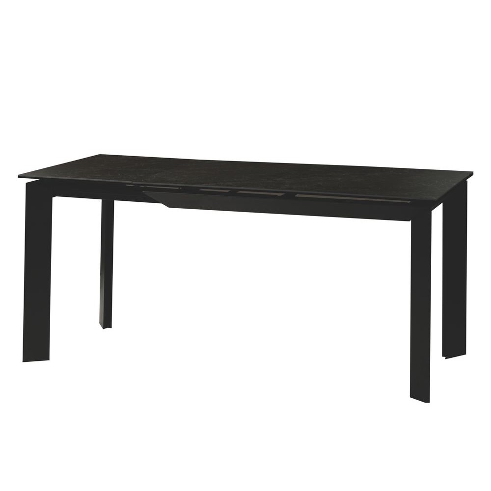 

Стол обеденный раскладной в гостиную, кухню Vermont Black Marble керамика/металл черный Concepto