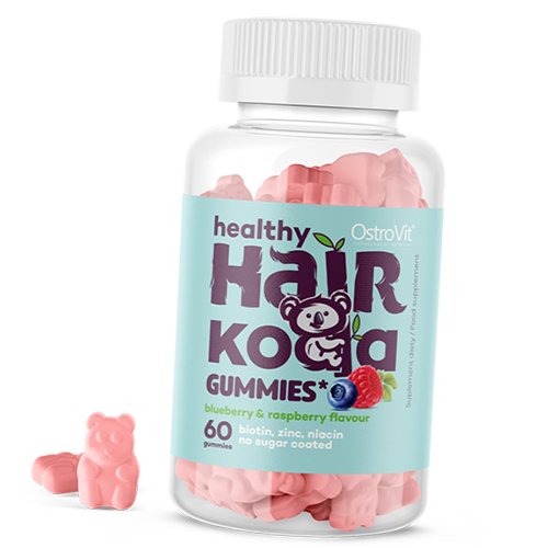 

Витамины для кожи и волос, Healthy Hair Koala Gummies, Ostrovit 60таб Черника-малина (36250052)