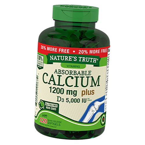 

Кальций Д3, Absorbable Calcium plus D3, Nature's Truth 120гелкапс (36509043)