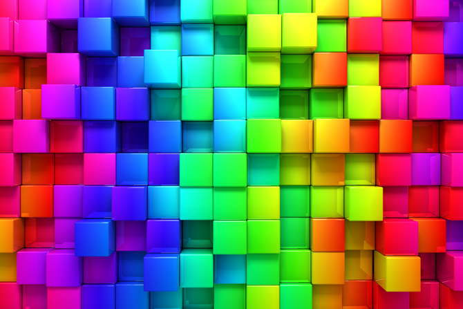 

Фотообои 3D 'Разноцветные кубы' (2565) , Холст