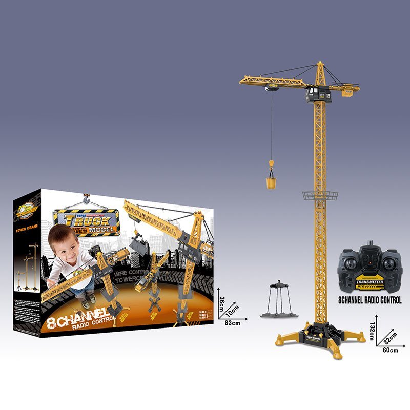 

Подъёмный строительный кран 132 см на радиоуправлении DEYEE TOYS 8641-2 повороn стрелы, звук, масштаб 1:18 Жёлтый (10287)