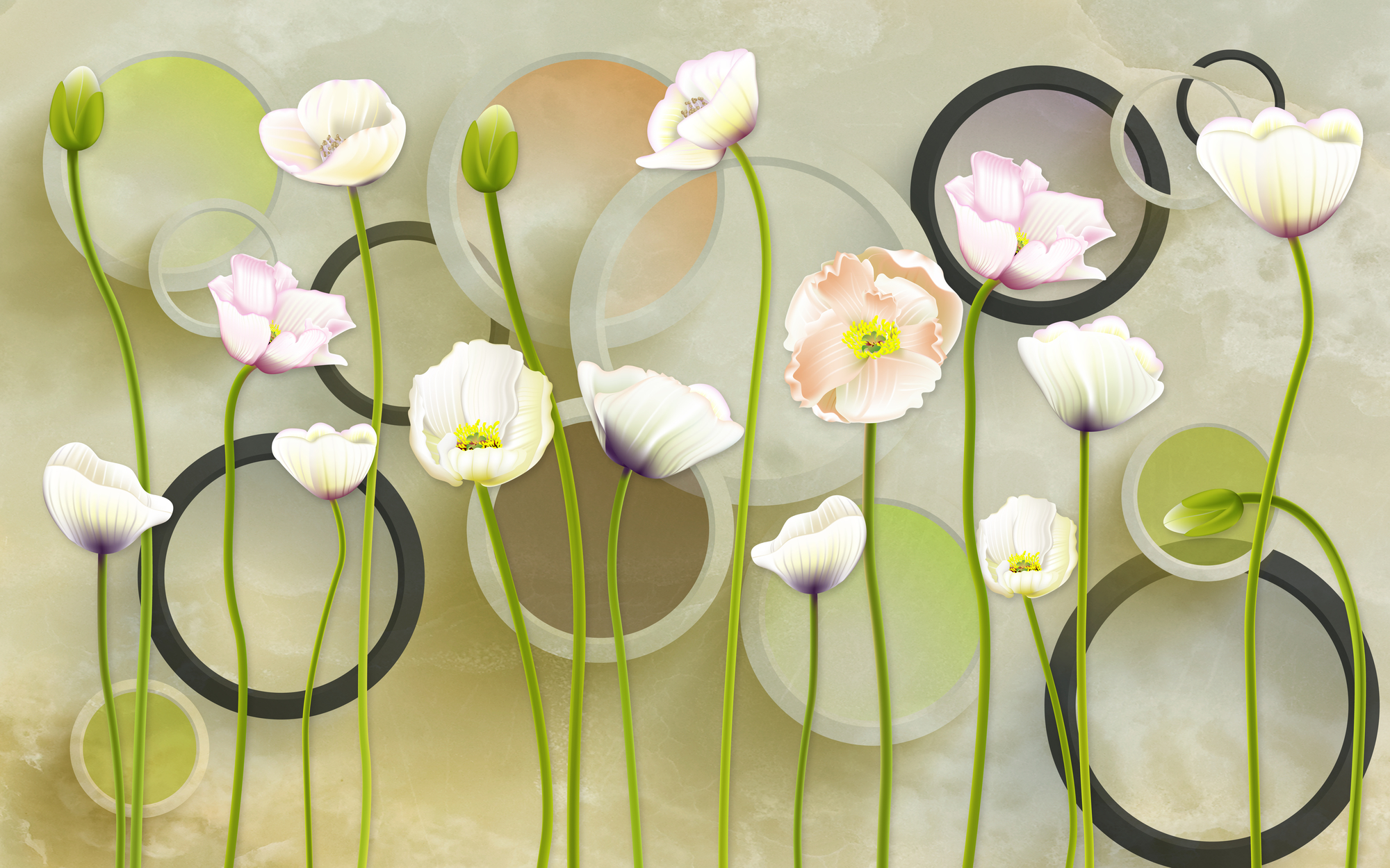 

Фотообои Цветы '3D Кувшинки' (4054) , Классик