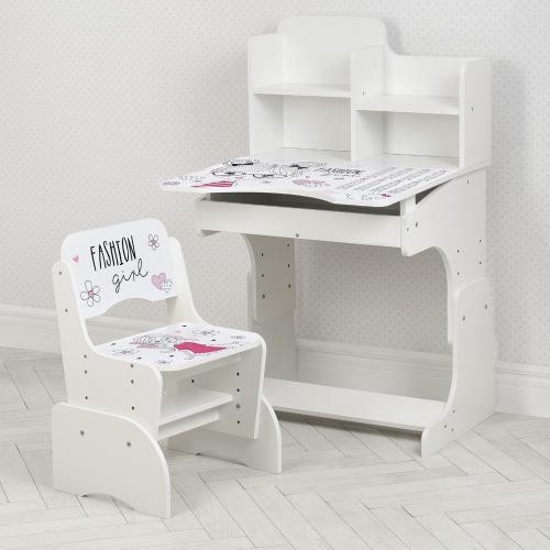 

Детская парта со стульчиком W 2071-99-1 Bambi. Белого цвета
