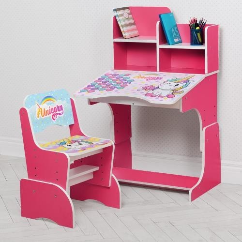 

Детская парта со стульчиком W 2071-95-4 (UA) Bambi. Единорог малинового цвета