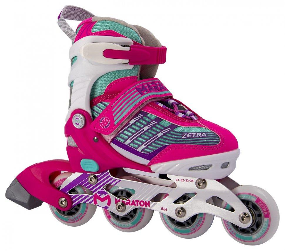

Роликовые коньки раздвижные Maraton Zetra My Go 3421 размер 31-34 Pink-Mint