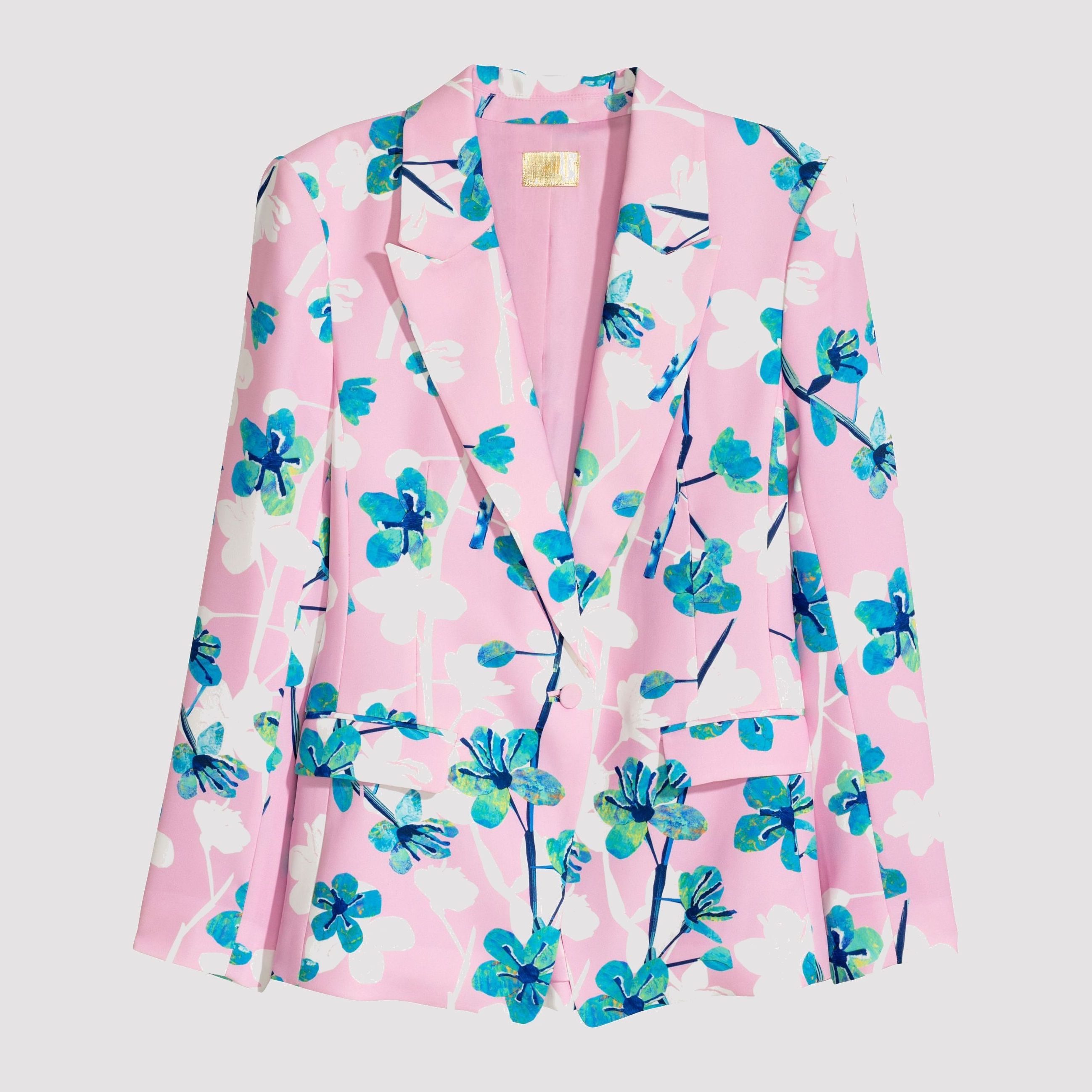

Пиджак H&M 6014717-ABCD 32 Розовый с разноцветным