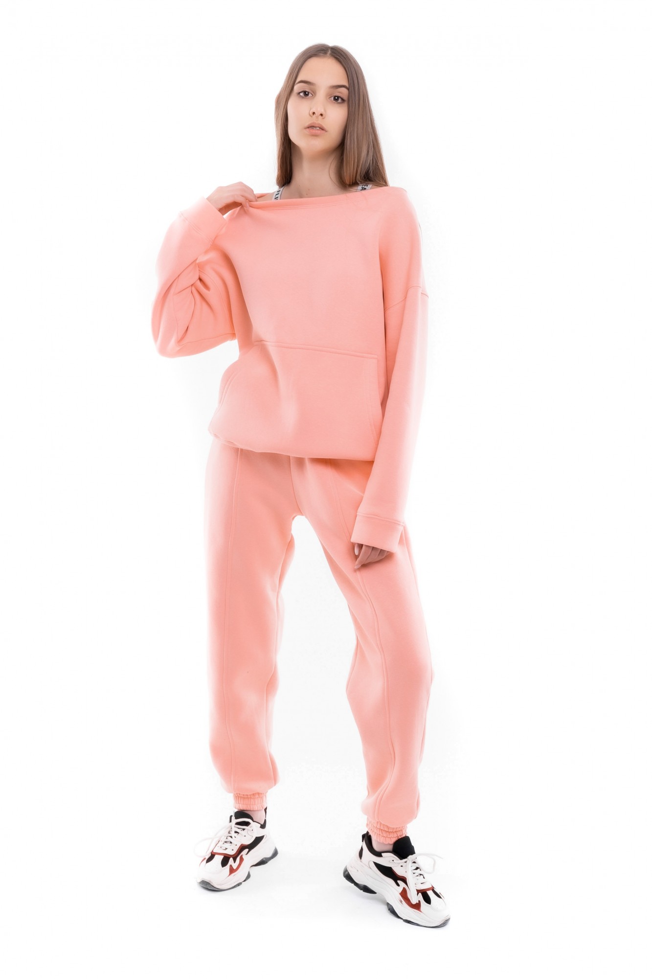 

Костюм женский спортивный на флисе Intruder Basic Oversize розовый, Костюм женский спортивный на флисе Intruder Basic Oversize розовый S-M