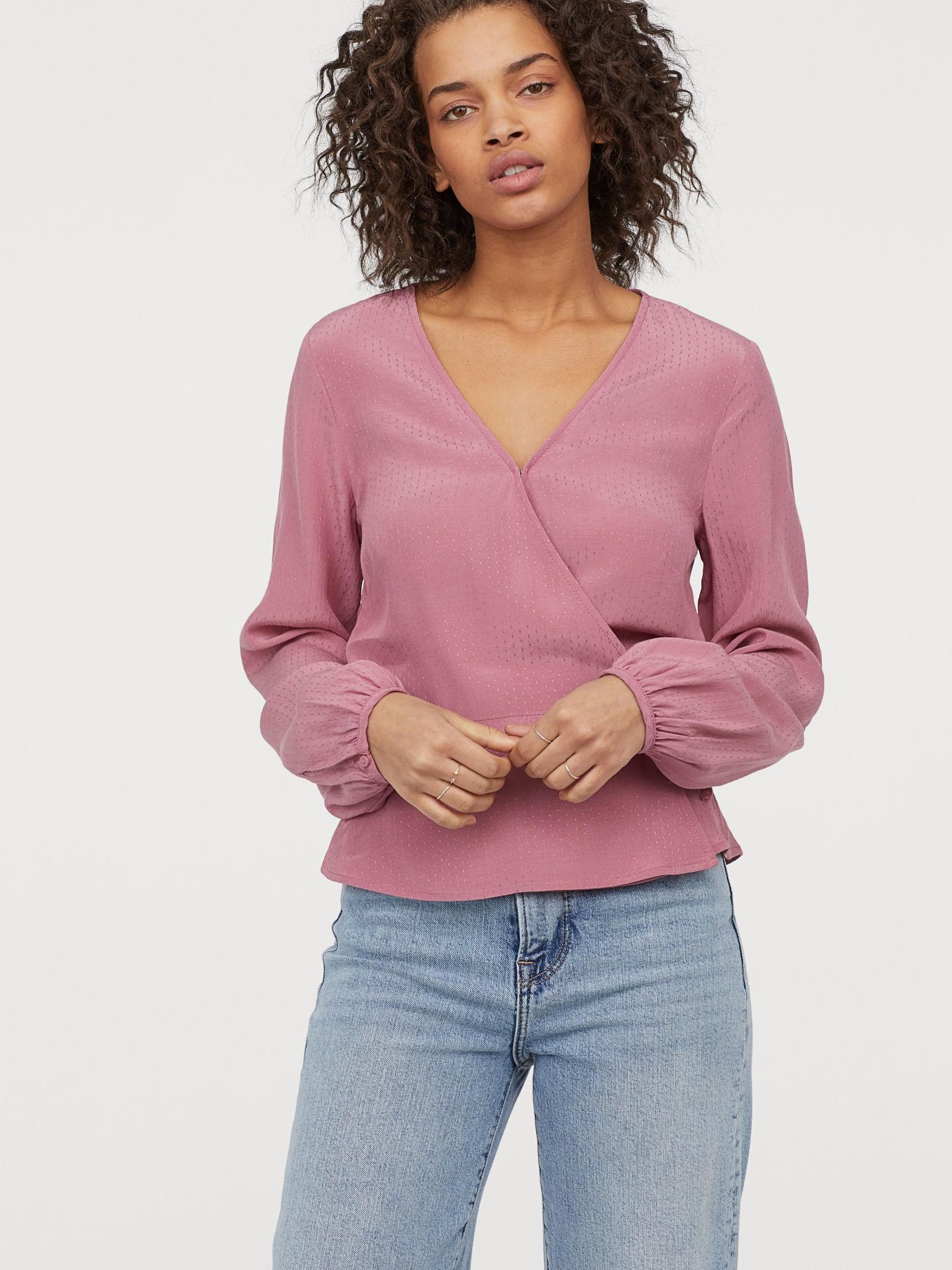 

Блузка H&M 7488569-ACXV 44 Темно-розовая