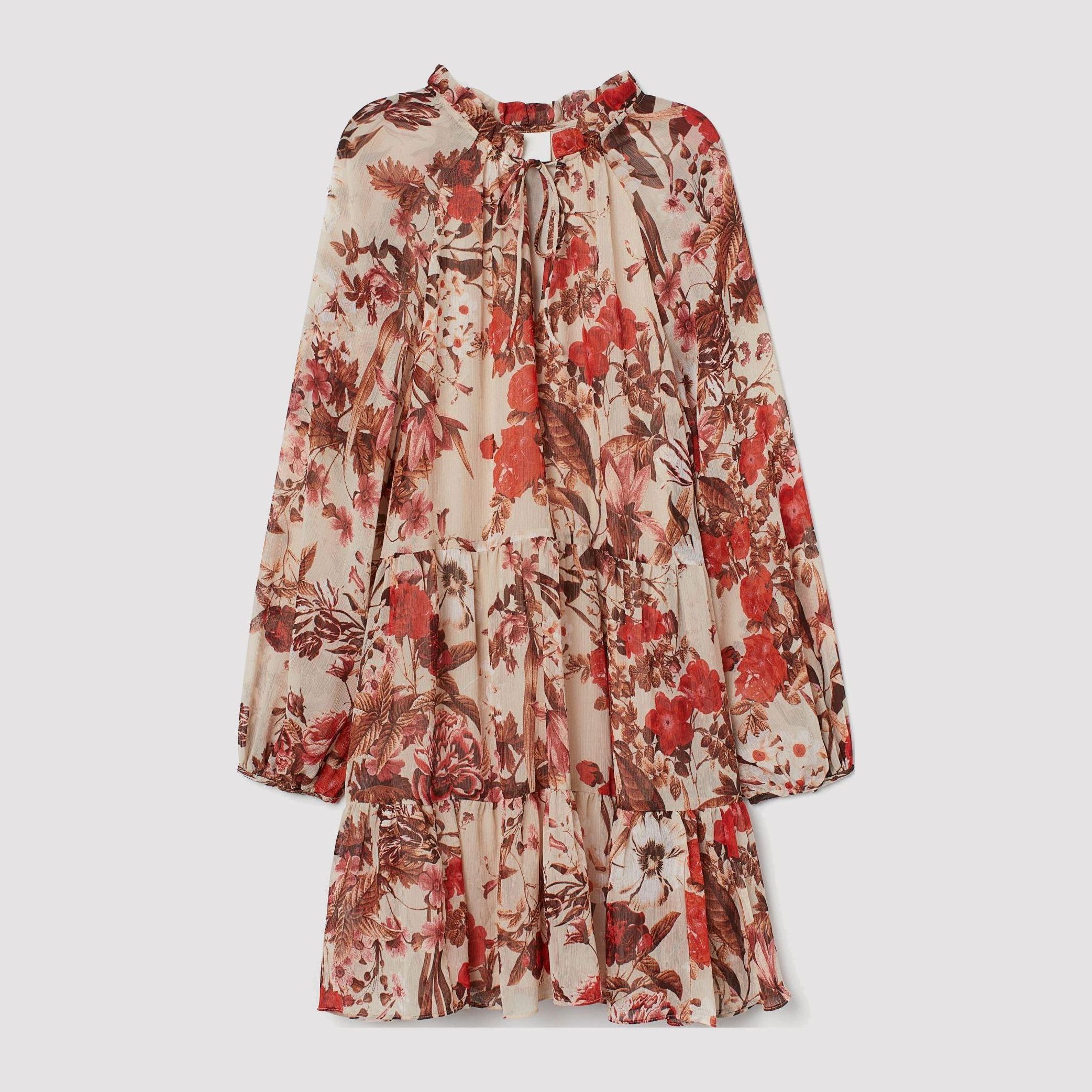 

Платье H&M 8233170-ABSO 46 Молочное с разноцветным