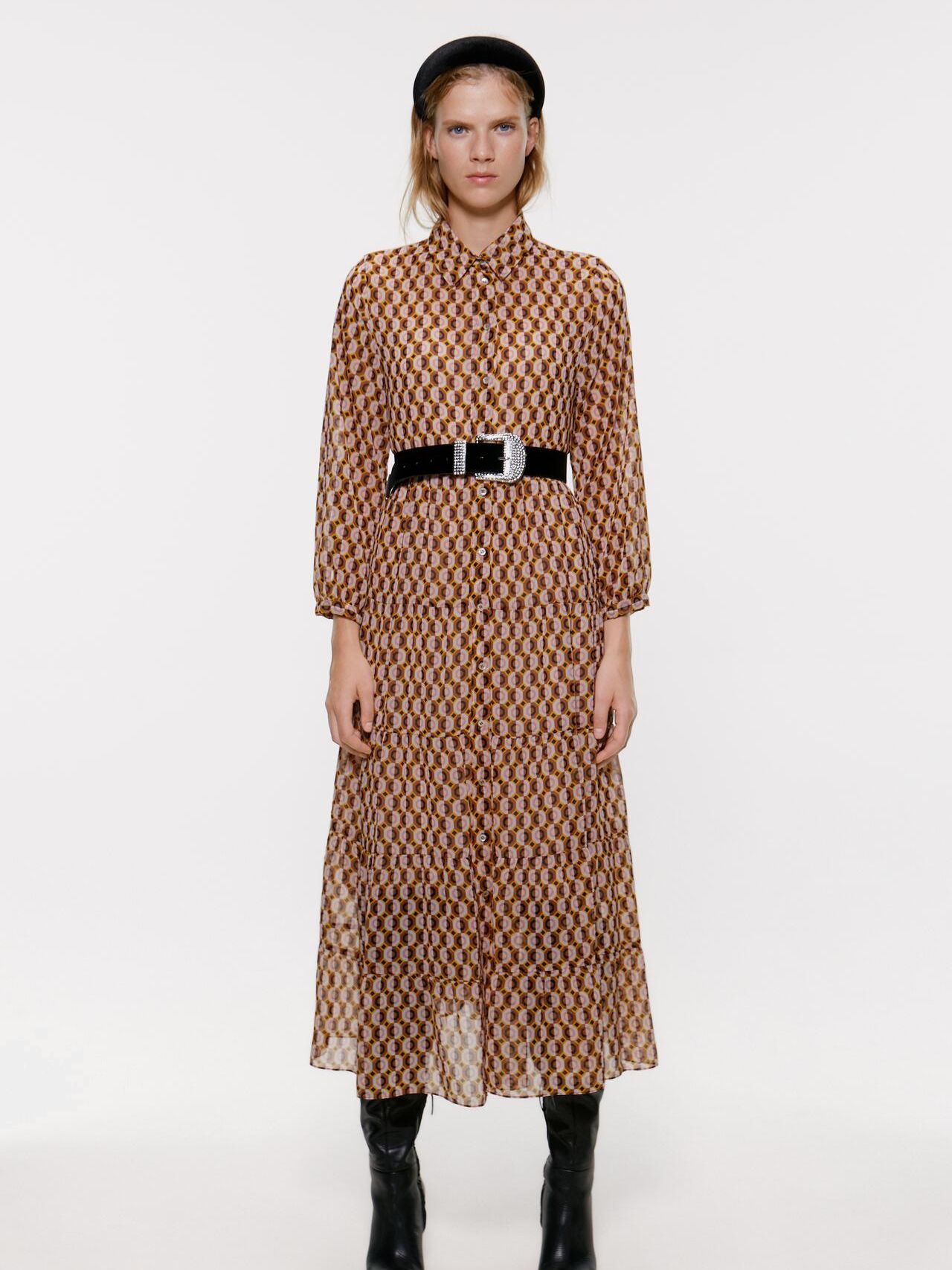 

Платье Zara 8224/090/712-AFGJ M Бежевое с розовым