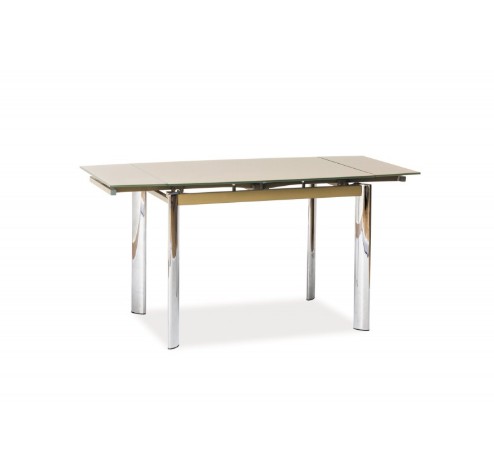 

Стол обеденный стеклянный раскладной Intarsio GD019 100(150)x70см темный беж / хром