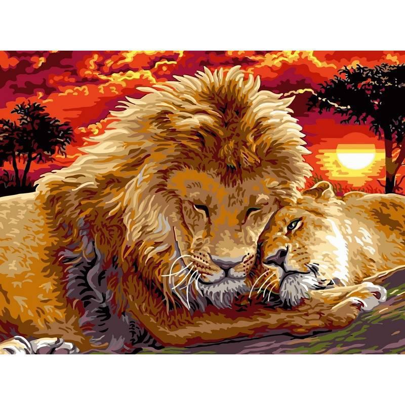 

Картина по номерам Львиная нежность, 30x40 см., Babylon