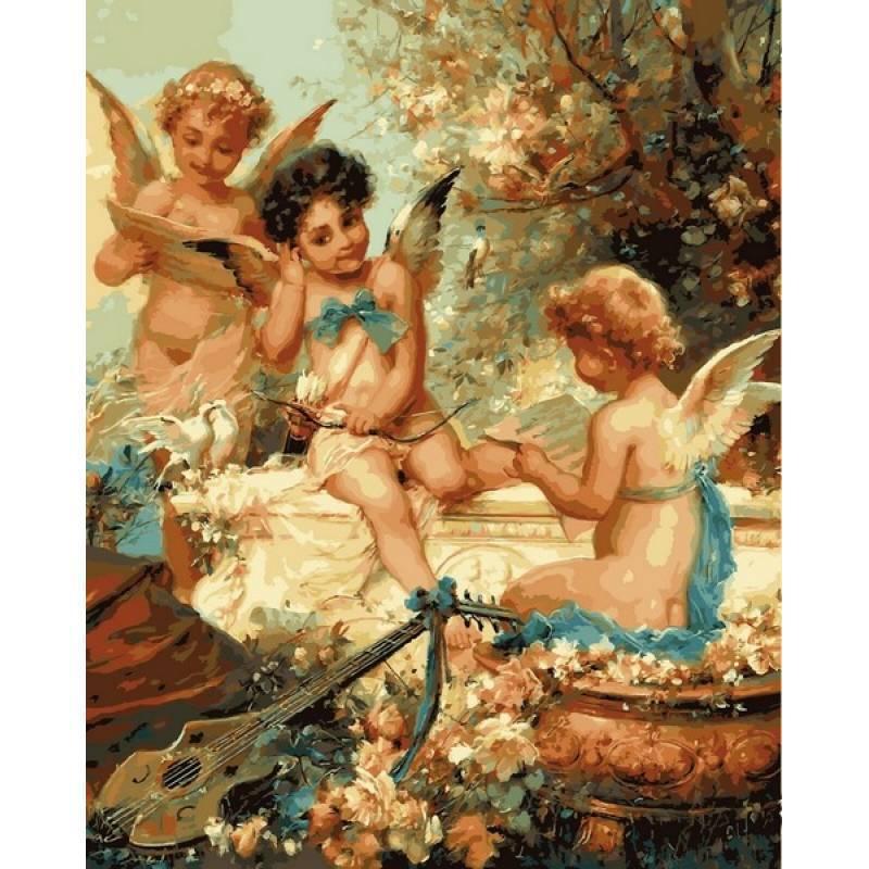 

Картина рисование по номерам Babylon VP429 Купидоны 40х50см набор для росписи по цифрам в коробке