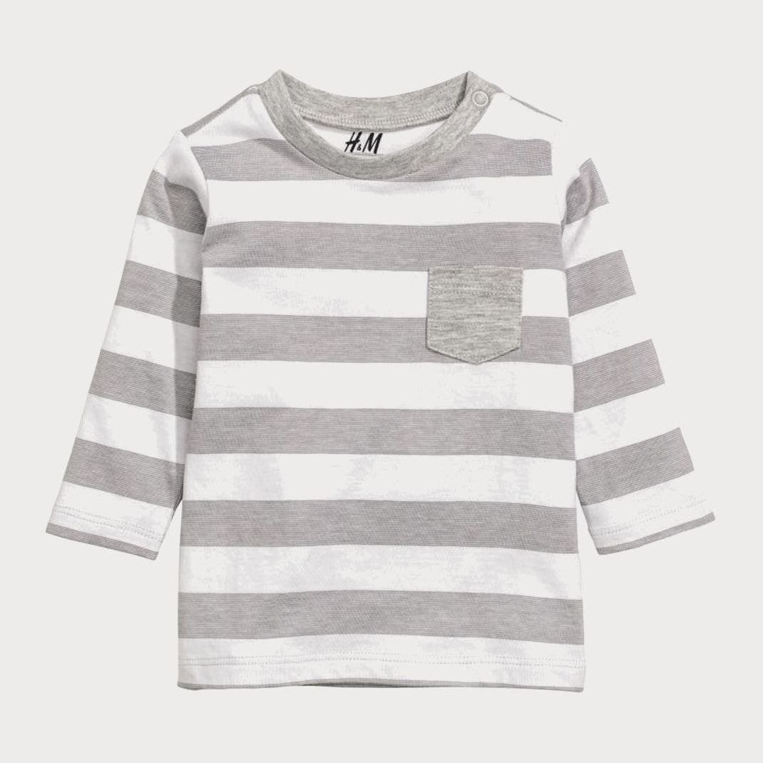 

Футболка с длинными рукавами H&M HID291214 62 см Белый/Серый (Er_2000000233000)