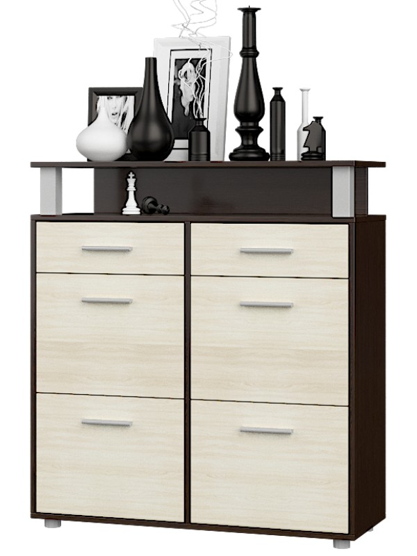 

Тумба для обуви Эверест ТО-3 Комби Венге темный + Дуб молочный