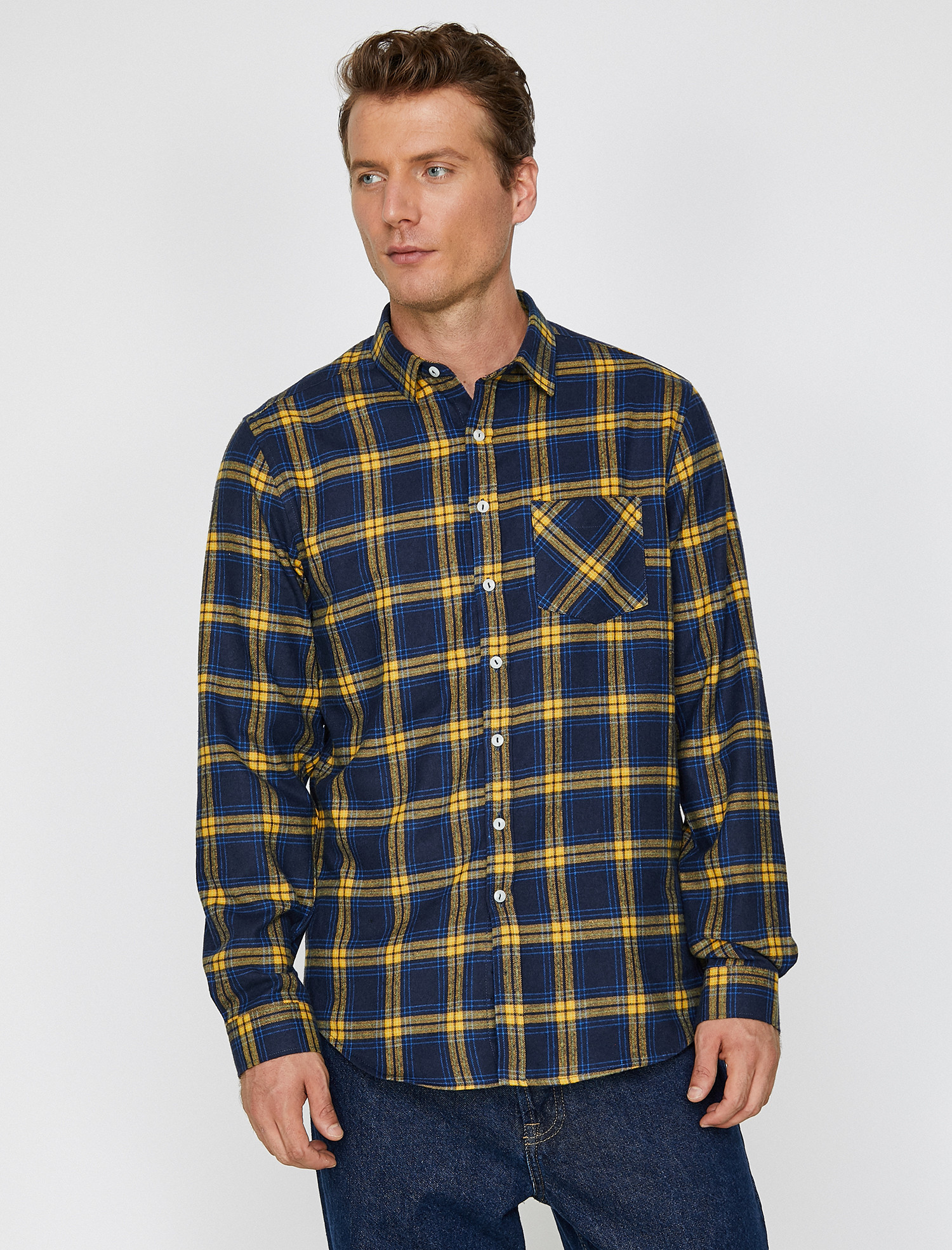 

Рубашка Koton 0KAM64530OW-P71 M Yellow Check