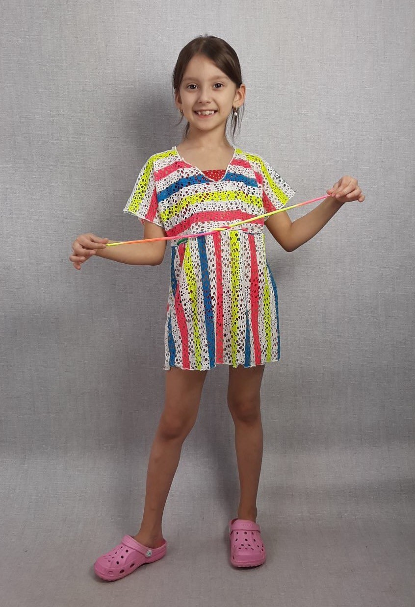 

Цветная детская туника сетка Jula Kids Стрик 134 Полосатый