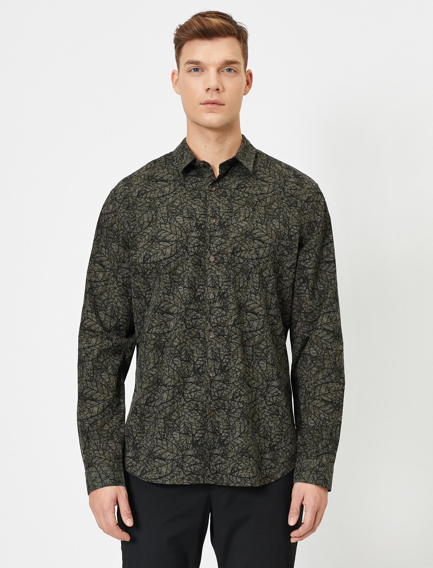 

Рубашка Koton 0YAM61344NW-03I S Khaki Design