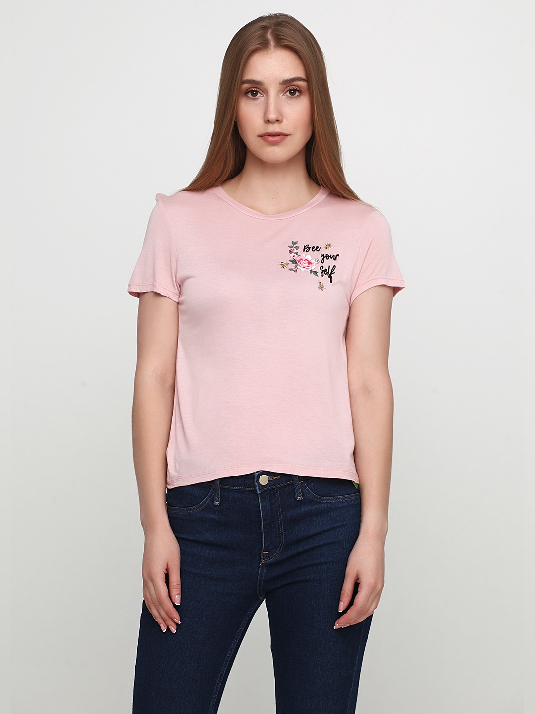 

Футболка H&M 0490793_bee_eour_01  Розовая, Футболка H&M 0490793_bee_eour_01 XXS Розовая