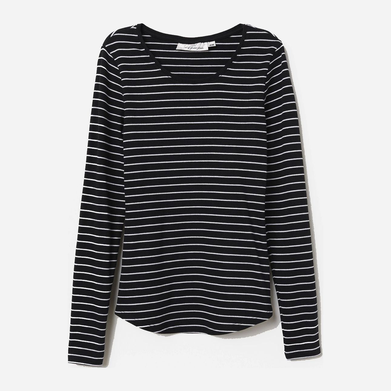 

Лонгслив H&M 0516000_бел. полоска XS Черный