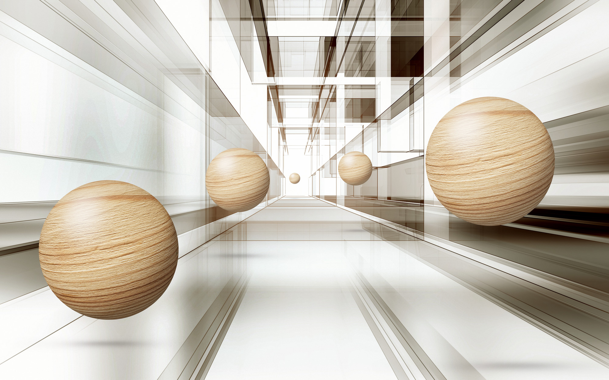 

Фотообои 3D 'Деревянные шары' (5000) , Холст