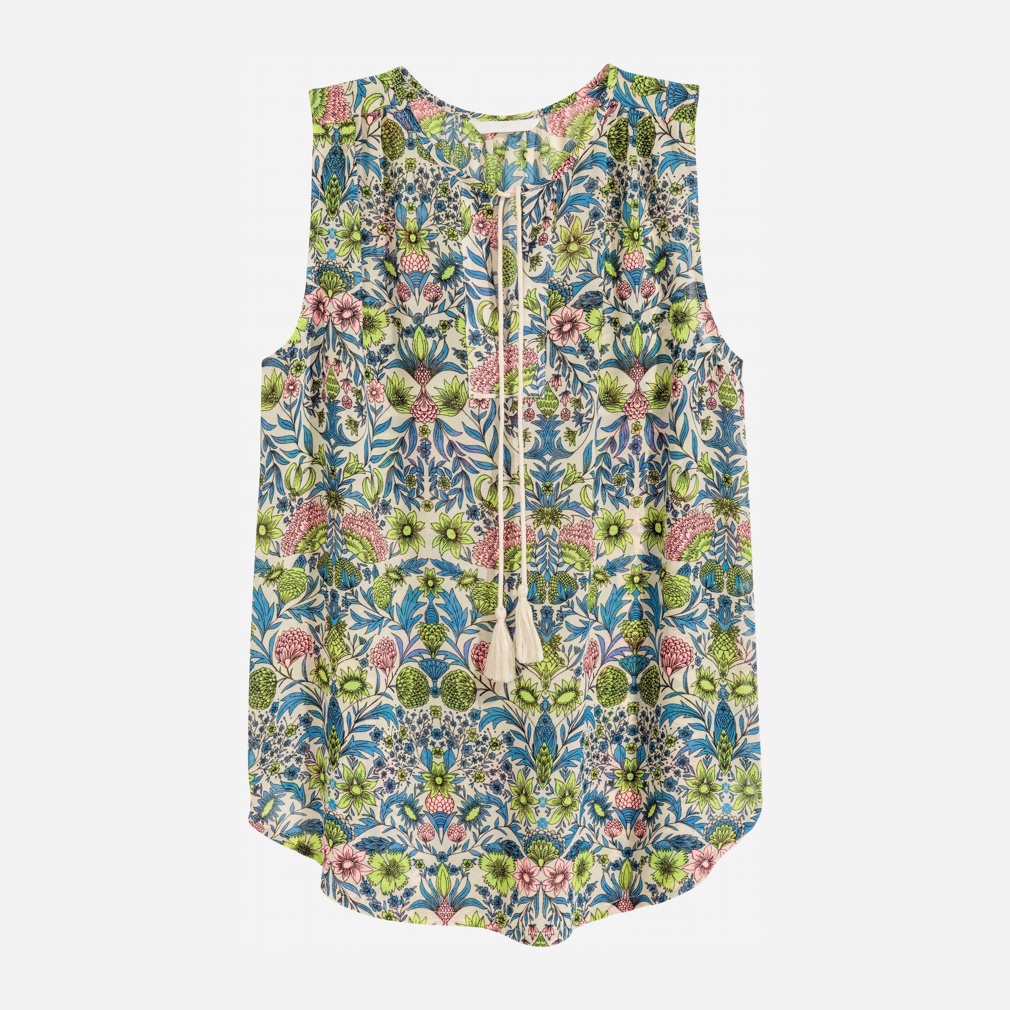 

Блузка H&M 3906474 34 Бежевая с принтом