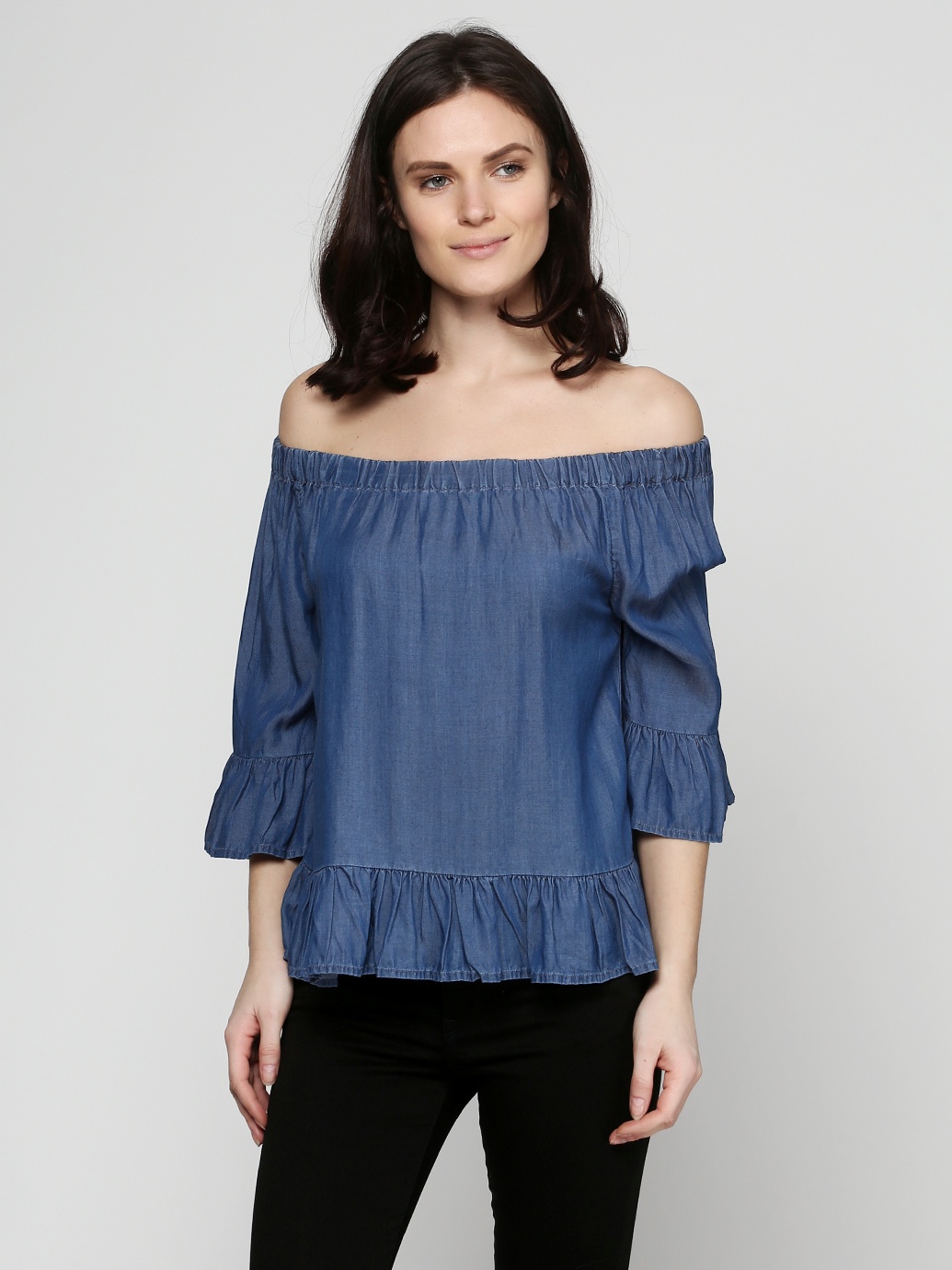 

Блузка джинсовая H&M 4373034 32 Синяя