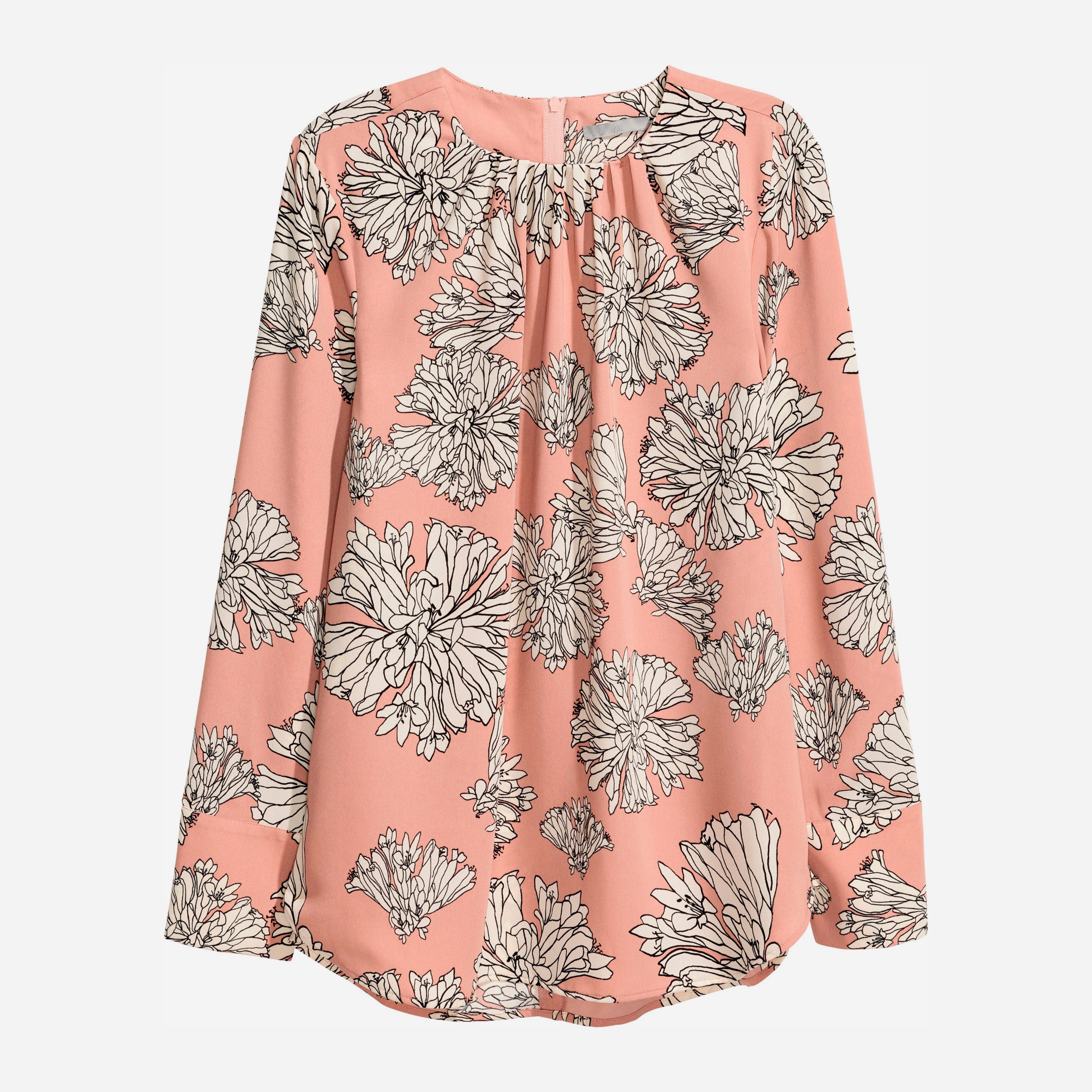 

Блузка H&M 4920865 32 Бежевая пудра в цветы