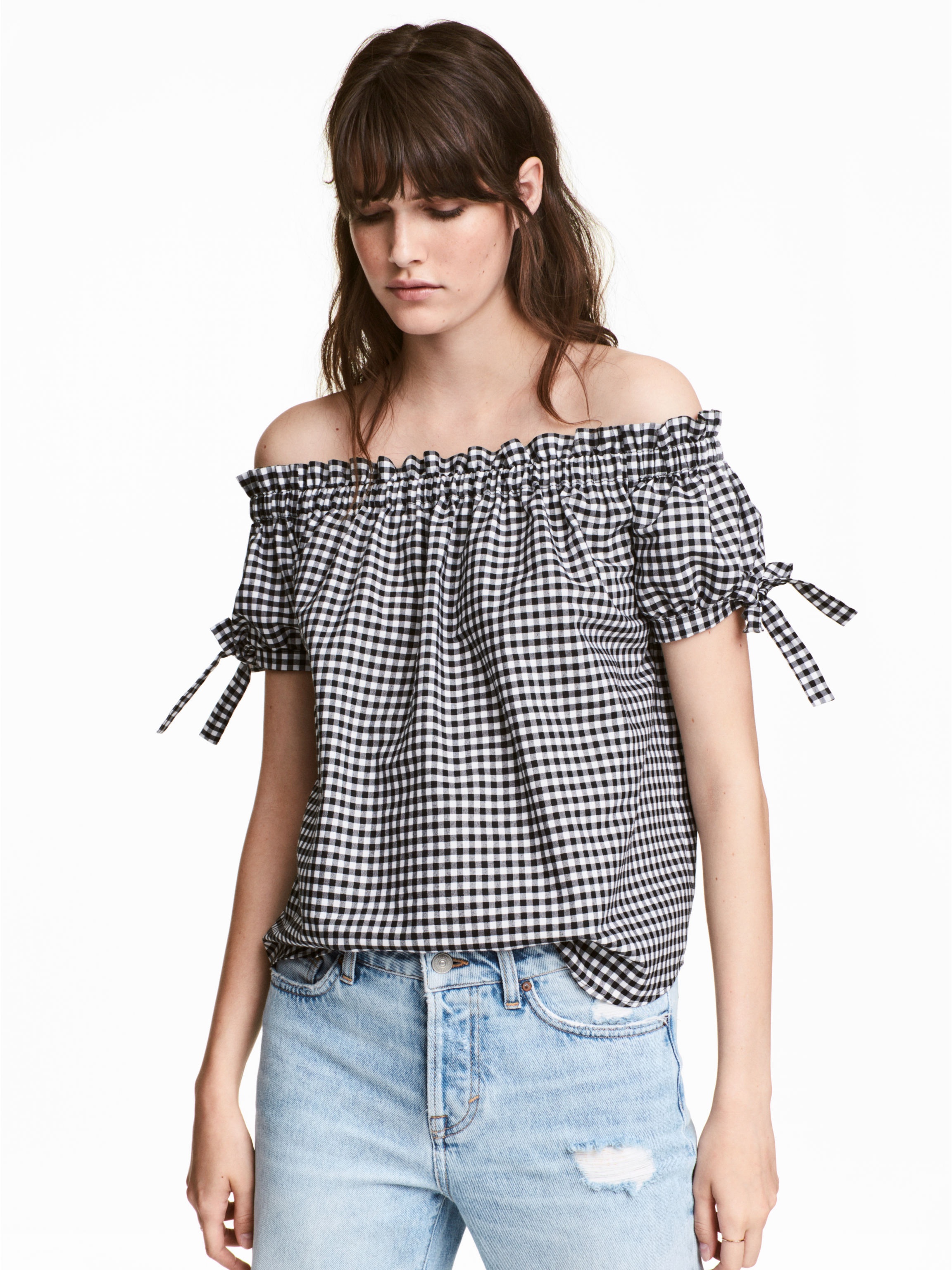

Блузка H&M 5547586 40 Белая в клетку