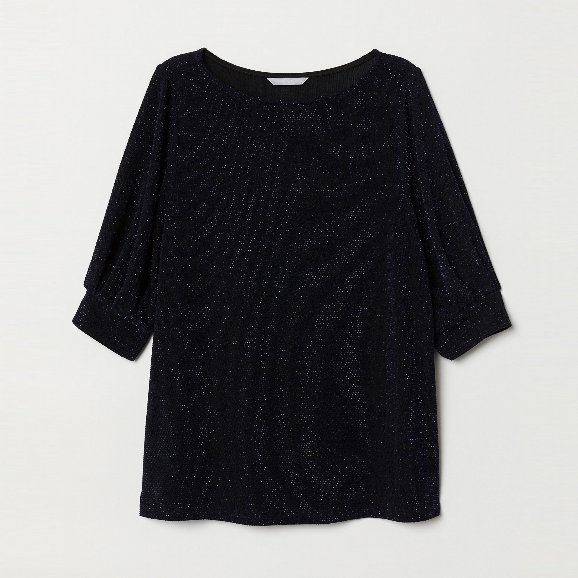 

Блузка H&M 6777348 M Темно-синяя с блестящим