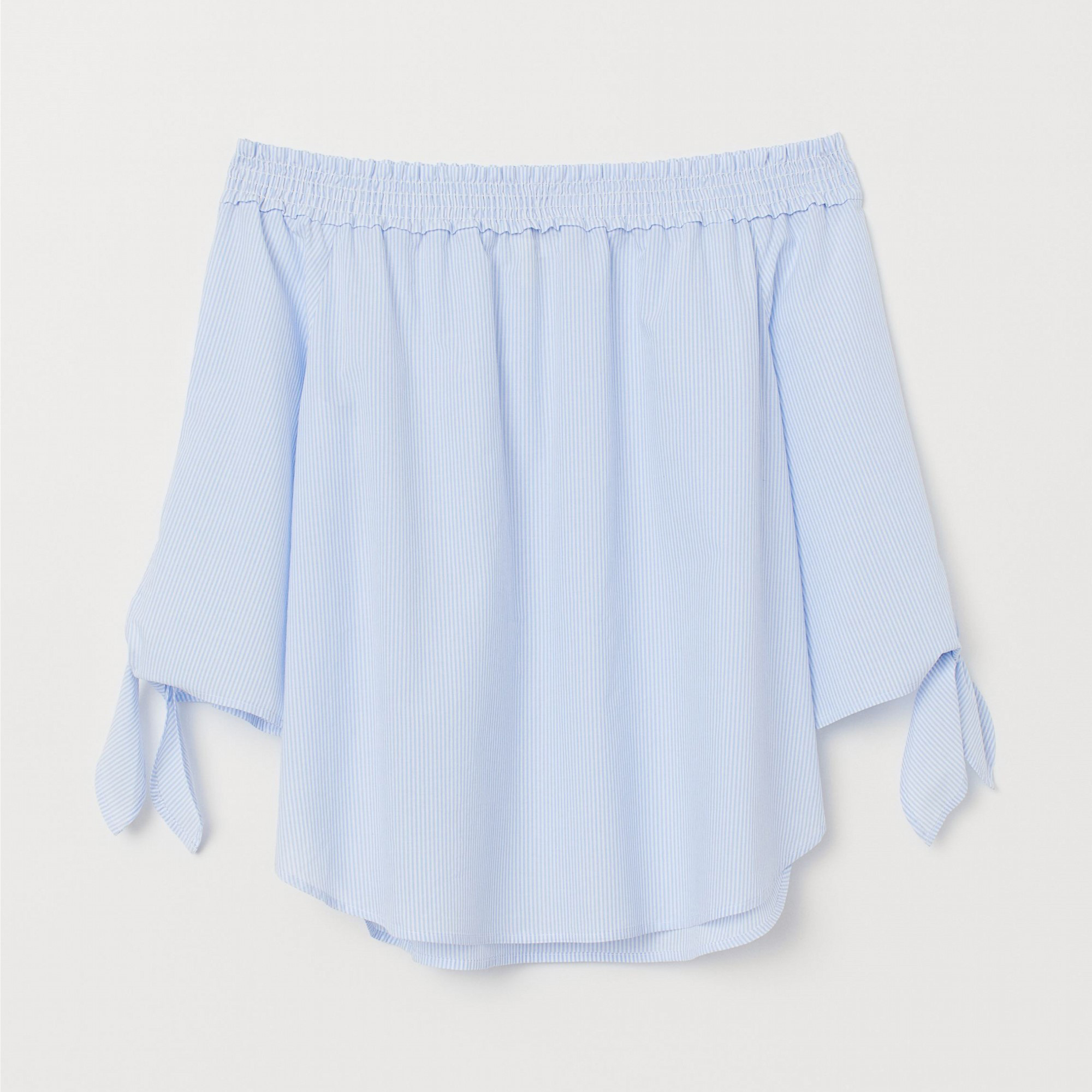 

Блузка H&M 6906449 36 Светло-голубая с белой полоской