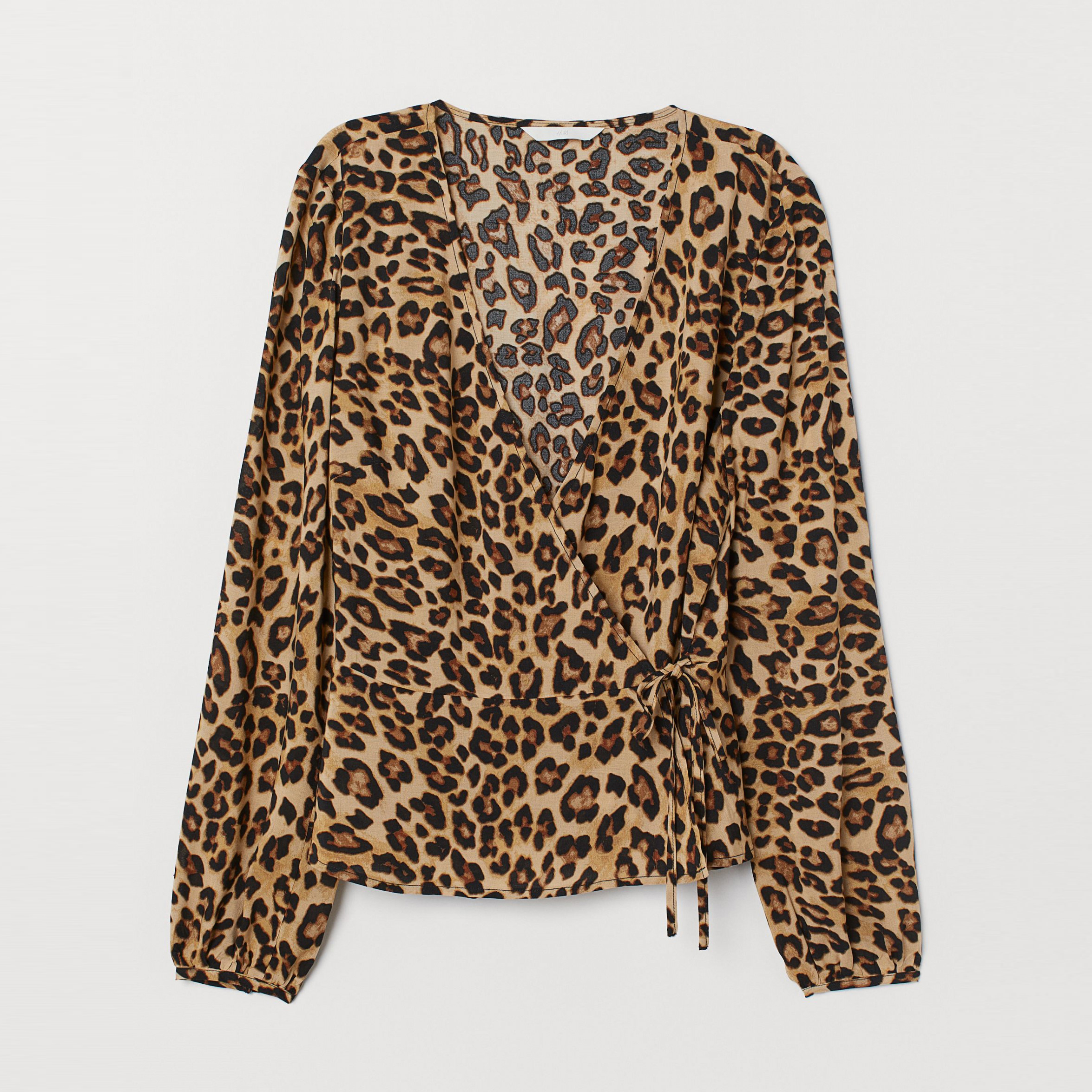 

Блузка H&M 7399749 32 Бежевая с леопардовым принтом