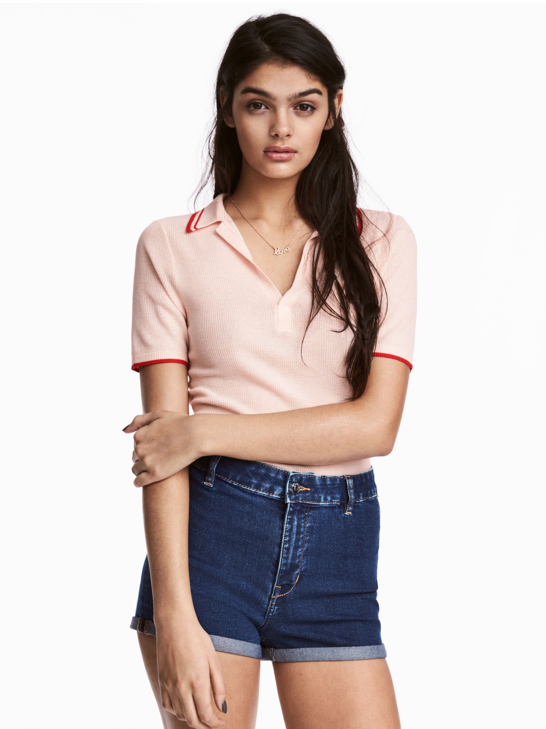 

Поло H&M 4486005 M Розовая пудра