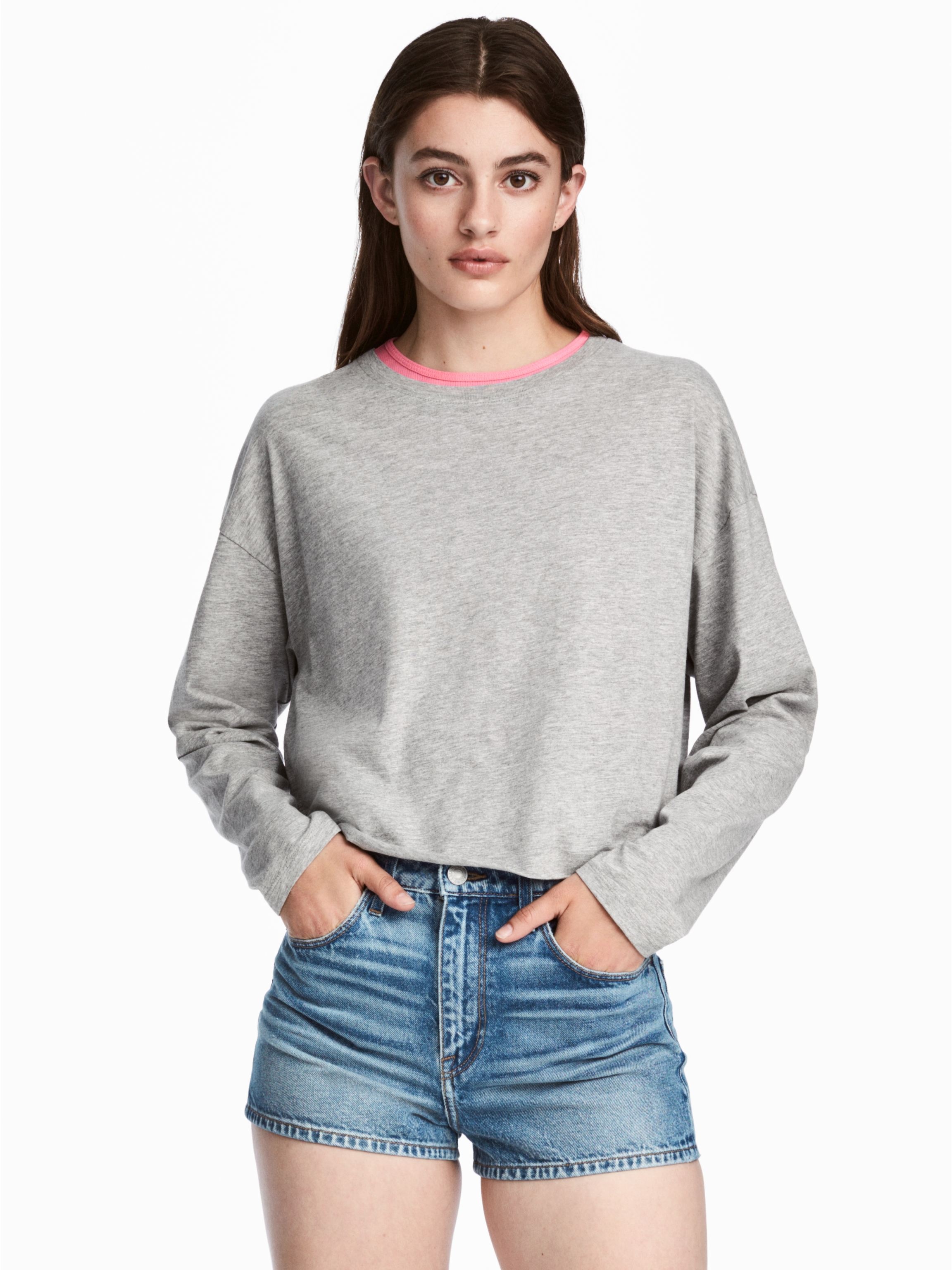 

Лонгслив H&M 5506876 S Серый меланж