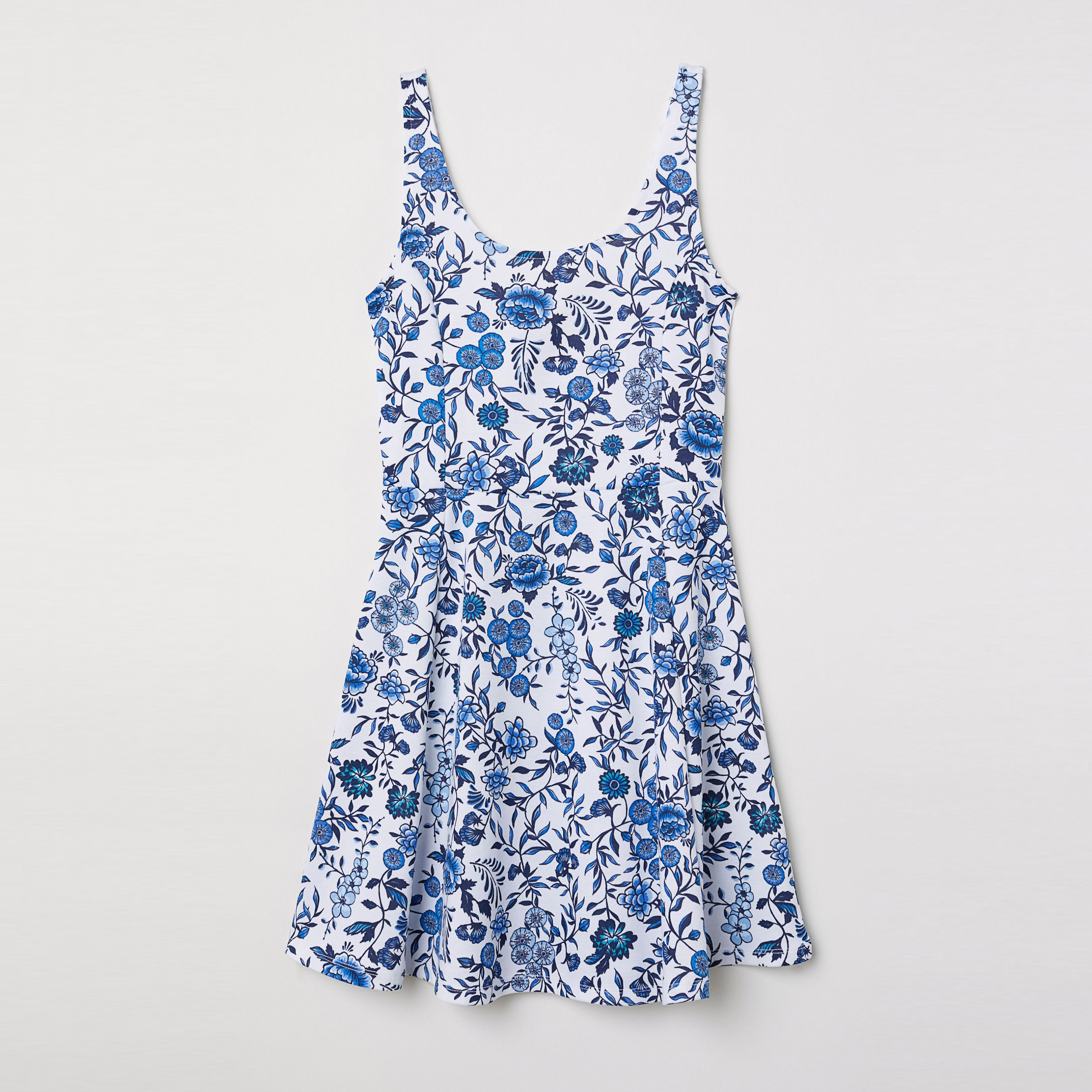

Платье H&M 6515587 42 Белое синие цветы